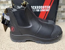 ROCKROOSTER  Work Boots 6” Steel Toe Slip On Safety Oiled Leather Shoes Sz 12W