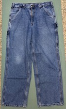Carhartt Blue Jeans Mens Carpenter Syle B13-DPS Size 34x30 Great Condition