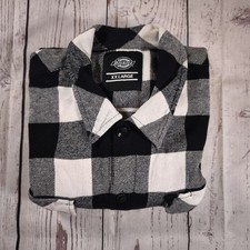 Dickies Buffalo Check Flannel Shirt / Shacket - Black & White - Men's XXL