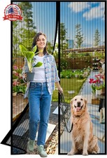 Magnetic Screen Door -Fit Door Size 38.0 x 83.0'' Retractable Screen Door Mesh f