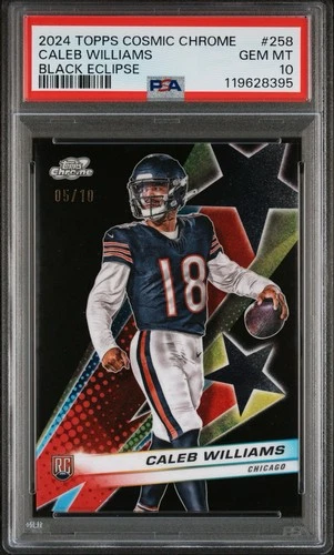 Caleb Williams /10 Rookie Black Eclipse PSA 10 GEM MINT 2024 Topps Cosmic Chrome