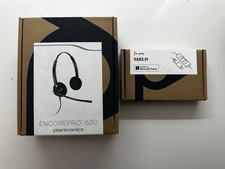 Image of New Plantronics EncorePro HW520 Headset  Black P/N: 89434-02 +  Poly USB adaptor