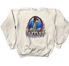 Vintage 90s Emu Crewneck Lee Pullover Sweatshirt Size Large USA Made White
