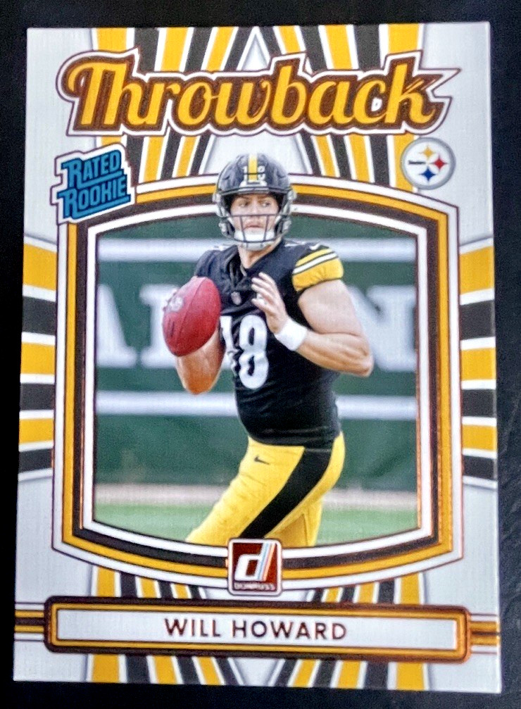 2025 Panini Donruss Will Howard Rated Rookie Throwback RC #30 Steelers