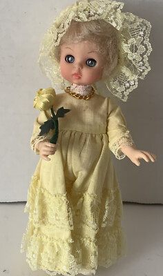 Vintage 7  Doll Marked Symbol of Quality Vinyl Sleep Eyes Full Outfit Hong Kong