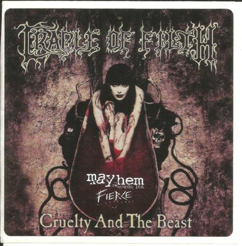 CRADLE OF FILTH RARE Vintage 1998 PROMO STICKER DECAL 4x4 for Cruelty CD MINT