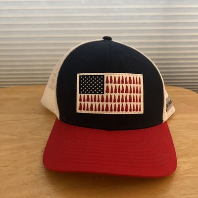 Columbia PFG American Flag Fishing Red White Blue Flex Mesh