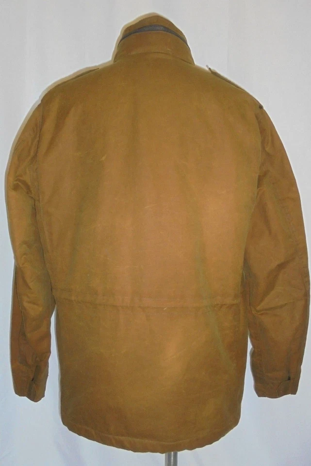 J CREW  WALLACE AND BARNES J CREW MEN'S WAXED COTTON COAT JACKET  LARGE #E1288 - Image 3 of 4