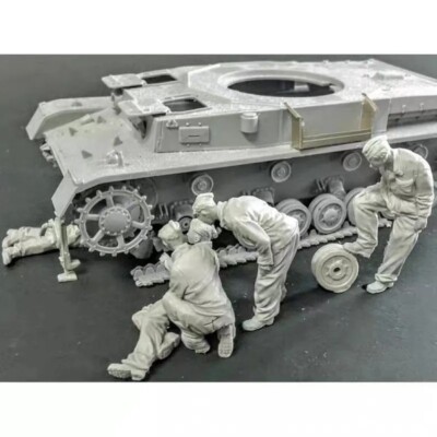 1/35 Scale Resin German Maintenance Crew 5 Figures Kit No Car Unpainted Unbuild