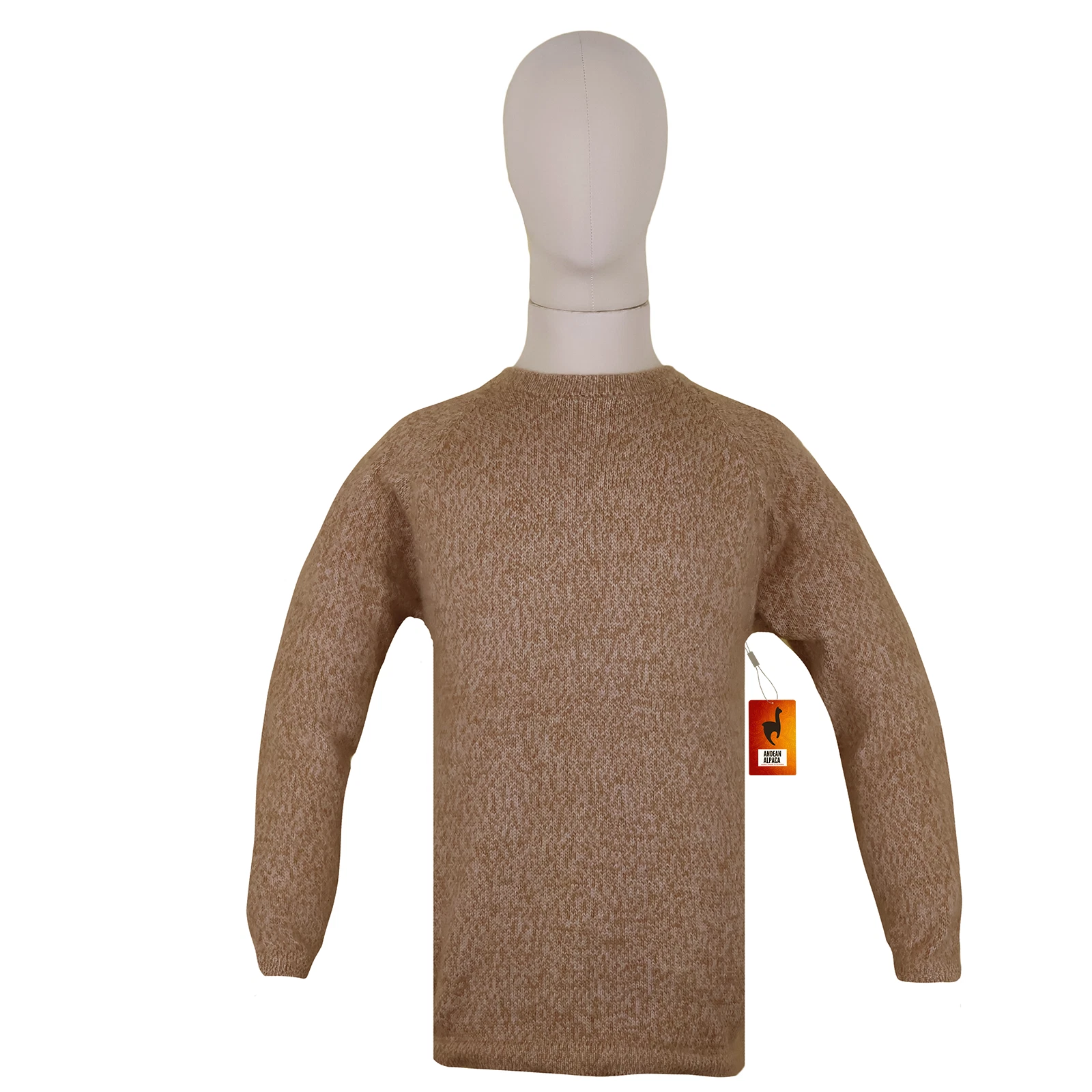 MEN HANDMADE ANDEAN ALPACA SOLID ALPACA SWEATER SZ M