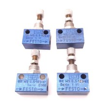 Lot of 4 Festo M5-0.5-10Bar Flow Control Valve, M5x0.8 Ports, 0.5 to 10 Bar
