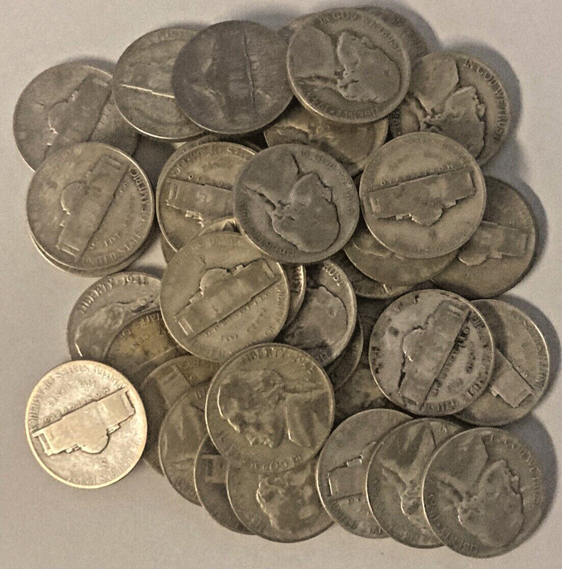 Roll of 40 Silver War Nickels.