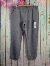 Women's Time And Tru Fleece Pants Cinched At Ankle XXL Grey Mid-Rise Super Soft