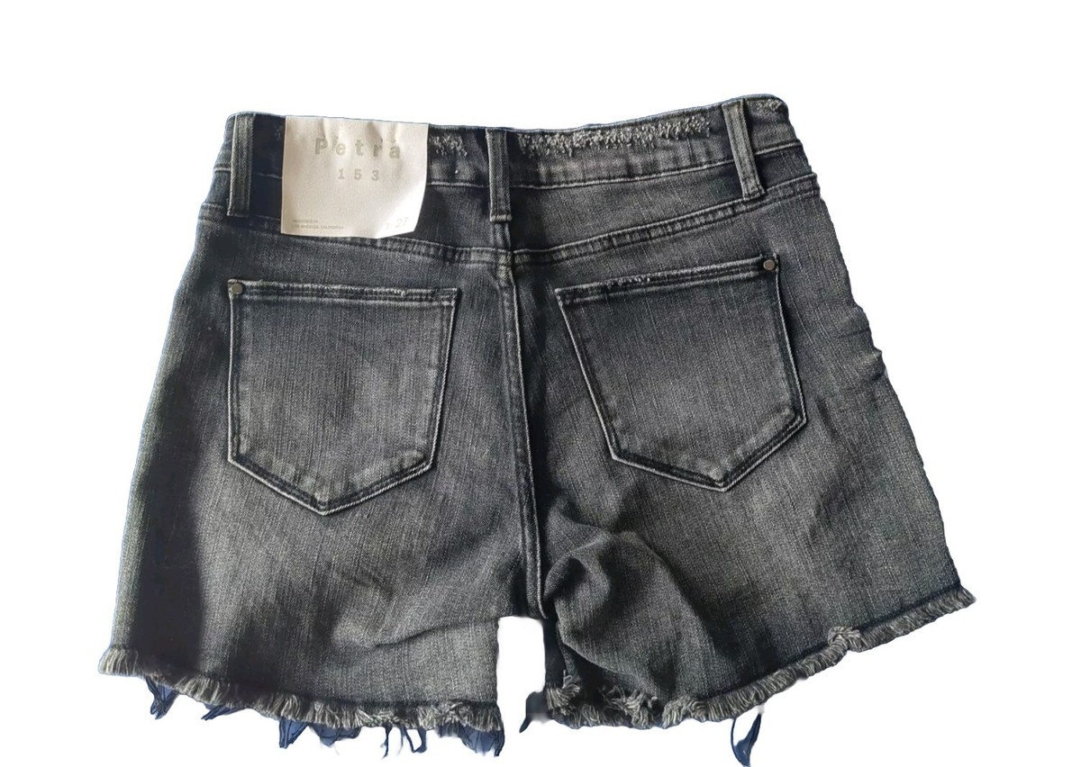 【oan】Petra Inspiration Denim Half Pants Petra 153 Distressed Black Denim Shorts Women's Size 7/27
