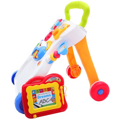 2in1 Baby Walker Stroller Activity Musical Toys Car First Steps Ride On Go
