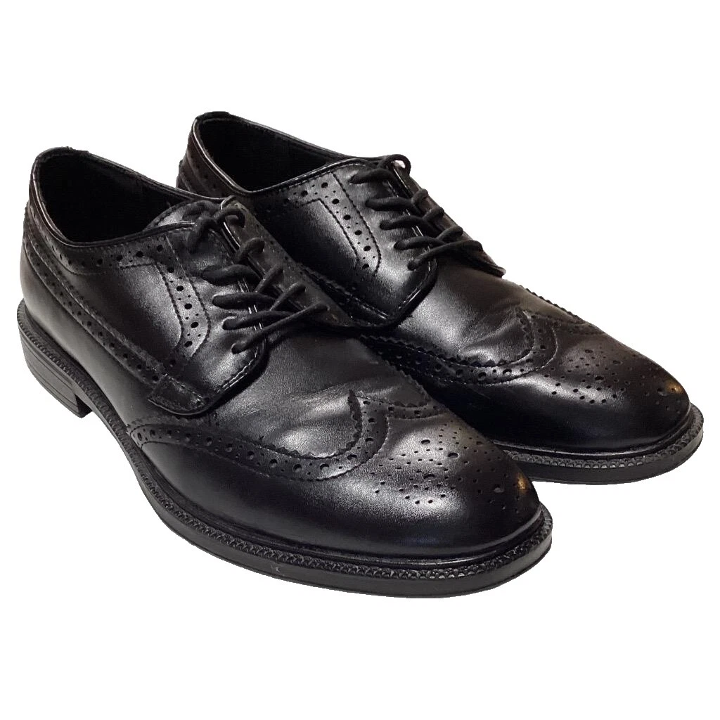 Zapatos de vestir negros Stafford superior de cuero para hombres