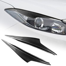 Carbon Fiber Headlight Eyelid Trim Cover Eyebrows For Mazda 3 2014-2018 Black Carbon Fiber Headlight Eyelid Trim Cover Eyebrows For Mazda 3 2014-2018 Black