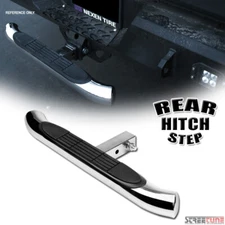 Chrome Steel Rear Hitch Step Bar Guard For 2" Trailer Tow Tailgate Receiver S03