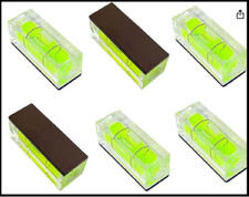 6Pcs Magnetic Small Bubble Level 10x10x29mm Mini Square Bubble Spirit Levels Lev