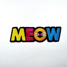 Meow Cat sound Patch Funny Animal Symbol Artwork Emblem for DIY Iron on Clothes
