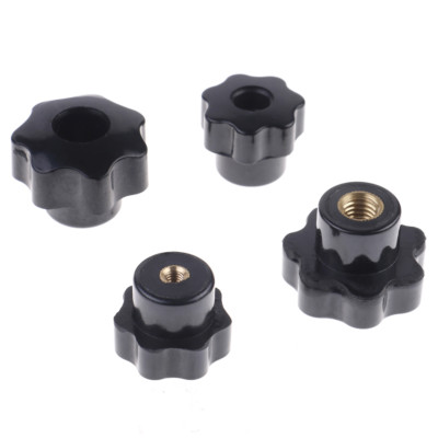 Plastic M4/M5/M6/M8 female thread seven star shaped head clamping nuts knob H~J~