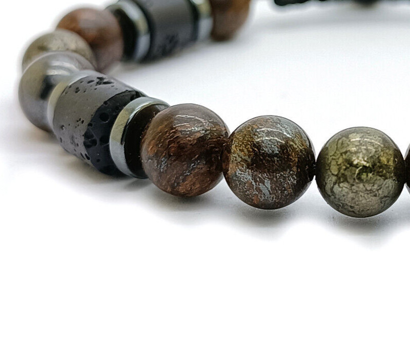 Bracelet bronzite lave pyrite anti-stress pour concentration - 3