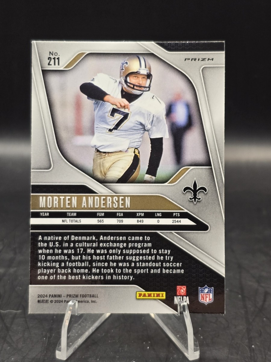 【サイン入り】BLACK AND BLUE Morten Andersen 2024 Panini Mosaic Reactive Blue Morten Andersen New Orleans