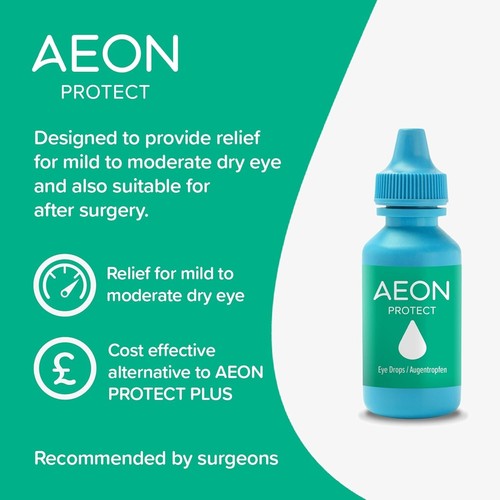 10ml Aeon Protect Eye Drops Relief Mild & Moderate Dry Eyes Rayner - Picture 8 of 10