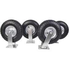 10 Pneumatic Air Tire Wheel 2 Rigid + 2 Swive...