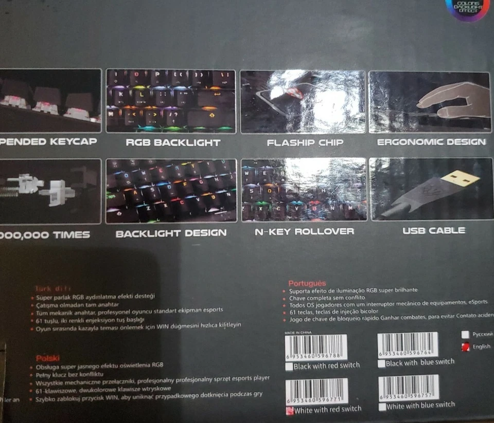 Mototspeed CK62 Gaming Keyboard White with Blue Switches - Image 3 of 4