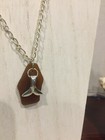 Frosted Brown Sea Glass Necklace w/Whale Tail Charm