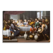 The Marriage Feast at Cana Canvas Art Painting Print Religious Wall Decor Poster