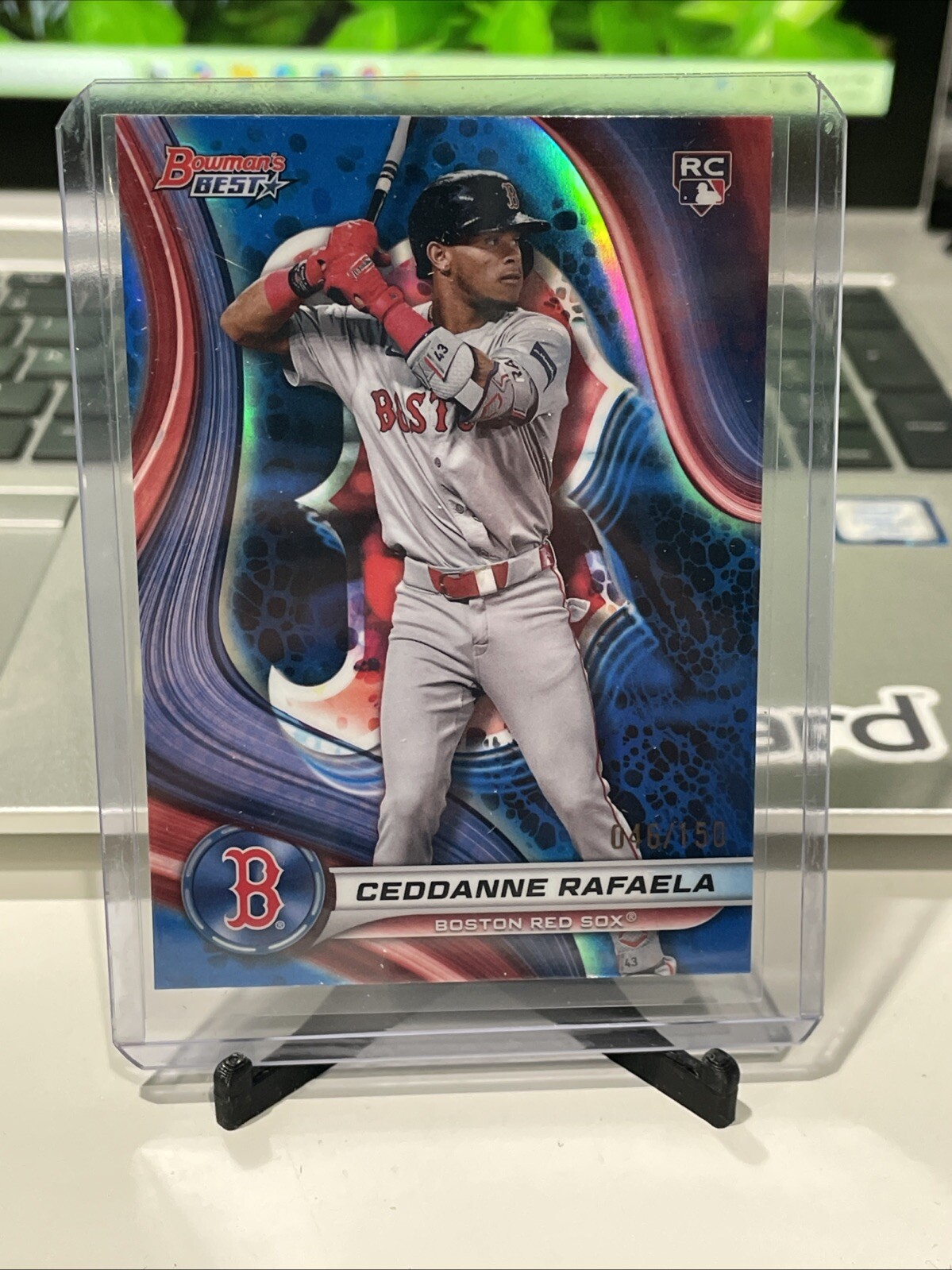 2024 Bowman's Best Ceddanne Rafaela Blue Refractor RC #/150 Red Sox