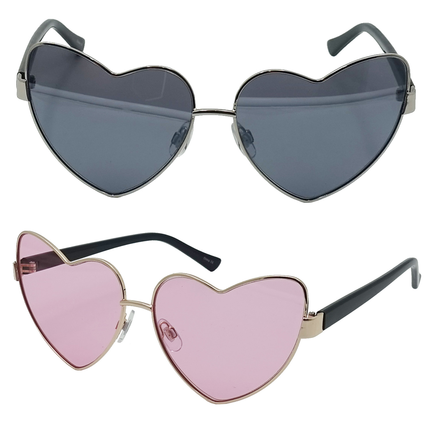 heart shaped aviator glasses