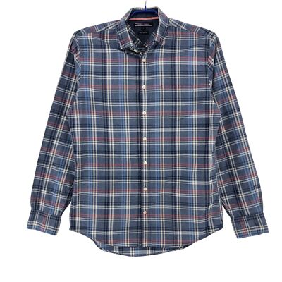 TOMMY HILFIGER Herren New York Fit Langarm Lässig Gestreiftes Hemd Größe S