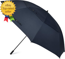 80 Inch Huge Large Oversize Golf Umbrella Double Canopy Vented Windproof Stick U