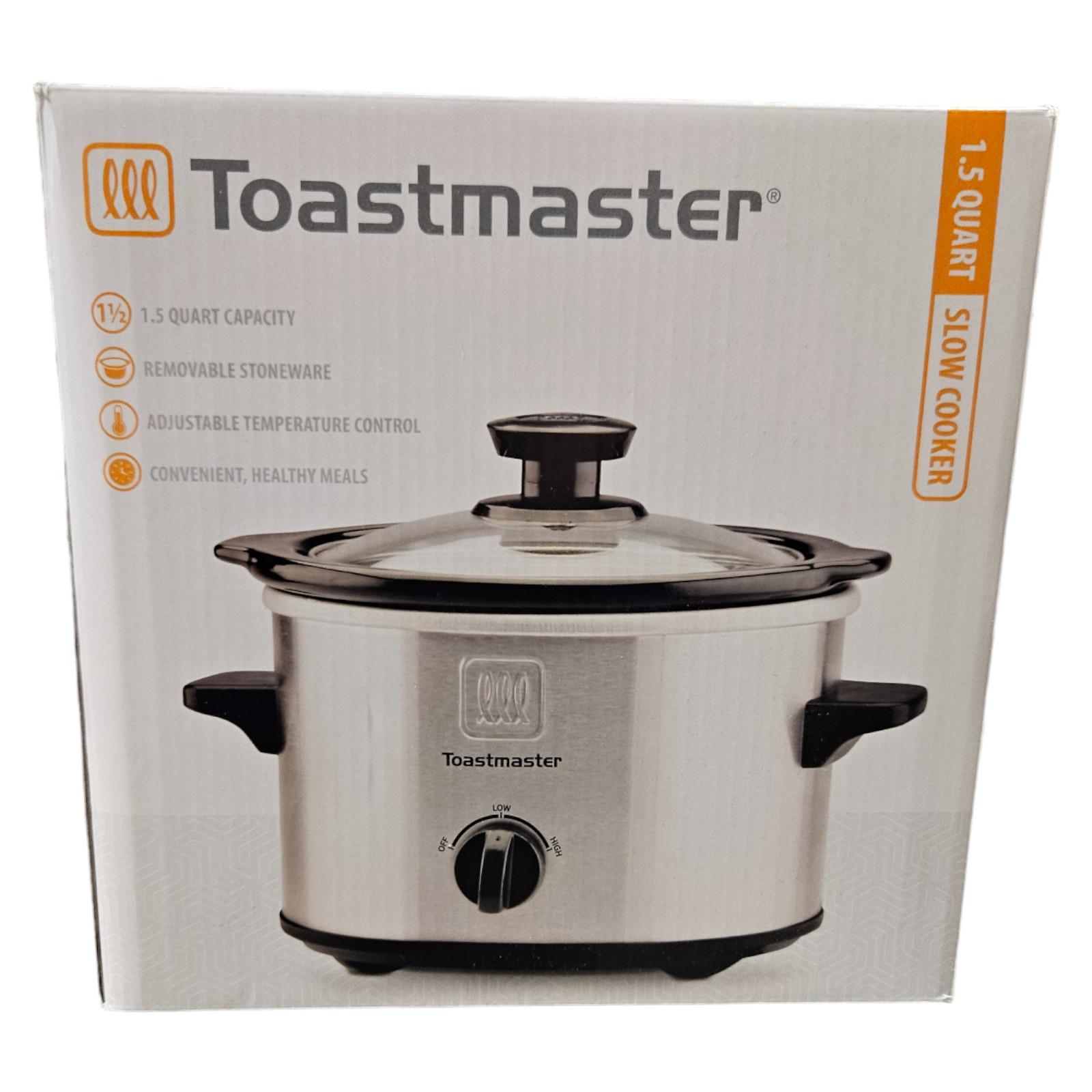 Toastmaster 1.5 Quart Stainless Slow Cooker Model TM-153SC New Crockpot Sealed