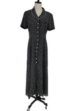 David Warren New York Black Floral Dress with Pintuck Bodice & Lace Detail 8 M