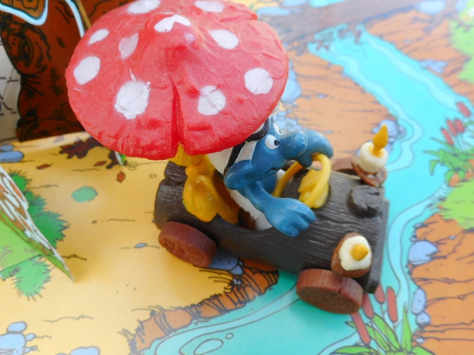 40232  Schtroumpf voiture parapluie smurf puffo puffi schtroumpf  TBE 1978 TRARE - Photo 3/3