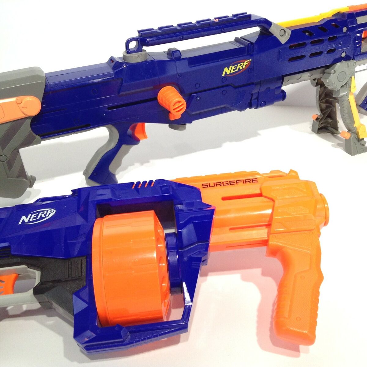 NERF N-Strike Longstrike CS-6 Sniper Blue Blaster Elite, Surgefire Rotating  Drum