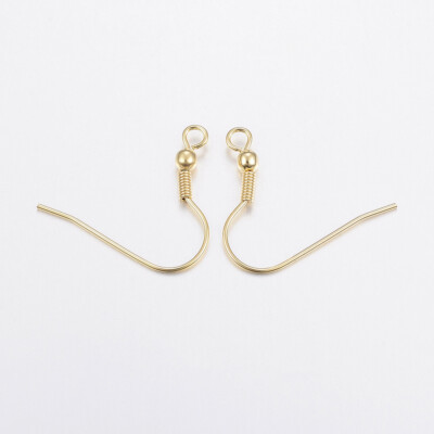 200pcs Golden Ear Wire Earring Hook w/ Loop French Earwire Blank Earring Finding