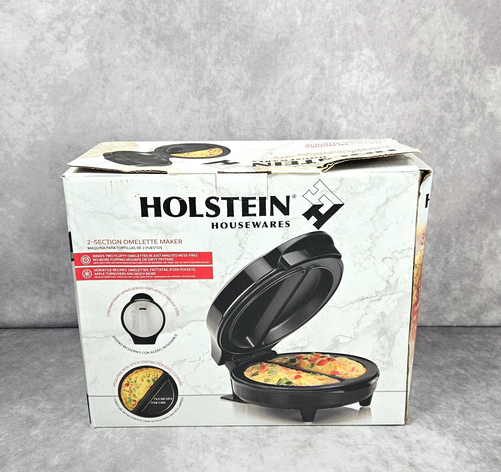 Holstein Housewares 2-Section Omelette Maker Nonstick Electric Cooker