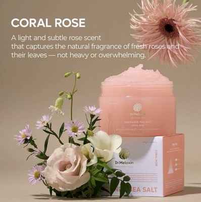 Dr.Melaxin Guerande sea salt fragrance body scrub scent coral rose 15.87oz new