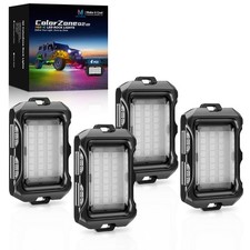 MICTUNING Q2 RGB IC LED Rock Lights 4 Pods Multi-Color APP Underglow Neon Kit