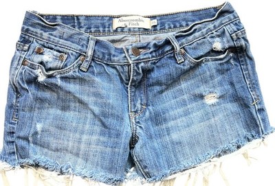 Abercrombie & Fitch Womens Distressed Emma Shorts Frayed Hem Denim Size 0S Blue