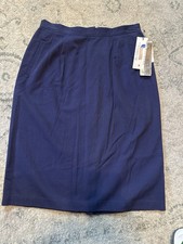 Vintage 90s Fundamental Things Navy Midi Skirt NOS Made in USA Size 10 Cotton