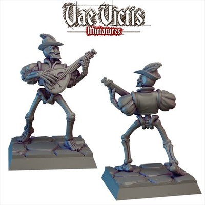 Undead Luth Player Skeleton  Miniature DnD D&D Pathfinder RPG