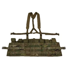 US Army OCP Multicam Molle II Tactical Assault Panel TAP Chest W/Coyote Harness