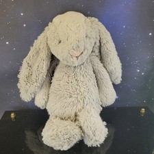 Authentic Jellycat Bashful Bunny Light Gray Grey Pink Nose Easter Retired Plush 