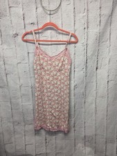 Y2K Babydoll Slip Dress XS Lace Trim Coquette Floral Fairy Romantic Mini Modal